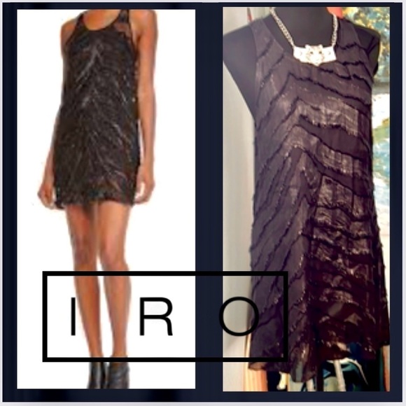 IRO Dresses & Skirts - IRO,Orelie.Bergdorf Goodman,Shimmer, Fringed,Chiffon Dress,Excellent Condition,4